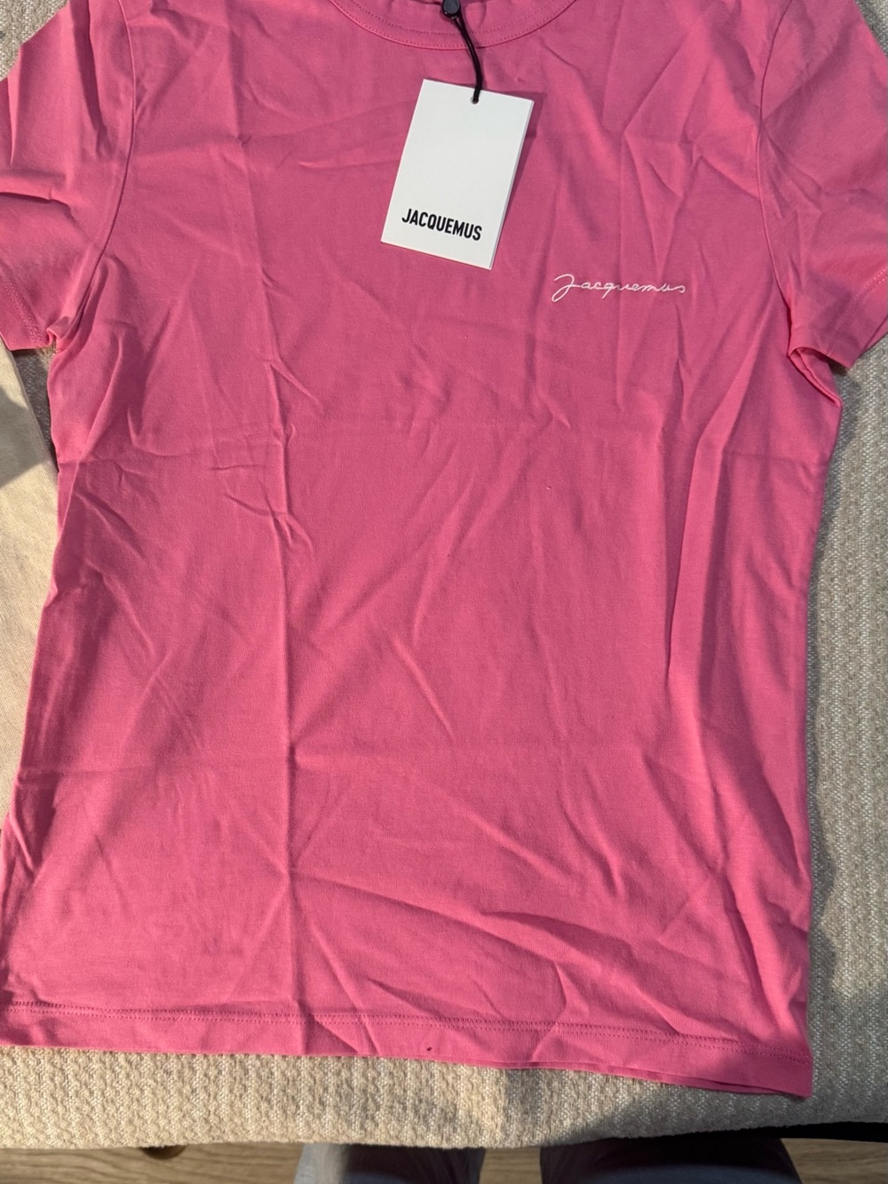 Jacquemus Pink Crewneck Short Sleeve Tee